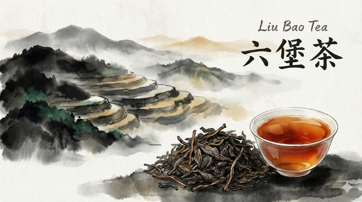 Liu Bao Tea (Six Forts Tea - 六堡茶) illustration