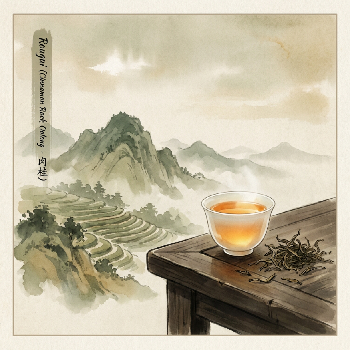 Rougui (Cinnamon Rock Oolong - 肉桂) illustration